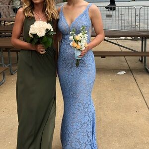 Jovani Blue Lace Prom Dress